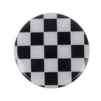 4 PCS White And Black Grid Metal Car Sticker Wheel Hub Caps Centre Cover Decoration, White Black Grid