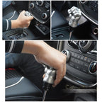 Universal Fist Shape Aluminum Manual or Automatic Gear Shift Knob Compatible with Three Rubber Covers Fit for All Car, Gold, Silver