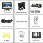 PZ612-AHD IP67 120 Degree Car AHD 1080P 2 Megapixels 7 inch 1-Way Rearview Mirror Monitor, Night Vision Full Color, PZ612-AHD