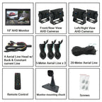 PZ612-4AHD IP67 120 Degree Car AHD 1080P 2 Megapixels 10 inch 4-Way Rearview Mirror Monitor, Night Vision Full Color, with Video Function, PZ612-4AHD