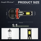 2 PCS EV15 H8 / H11 DC9-32V / 6W / IP67 Car LED Double Color Fog Light, Cold White Light + Amber Light, EV15 H8 / H11