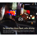 A900 OBD2 3.5 inch Vehicle-mounted Head Up Display Security System, Support Car Speed / Engine Revolving Speed Display / Water Temperature / Voltage / Driving Mileage, A900