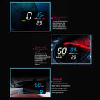 D5000 OBD2 5 inch Vehicle-mounted Head Up Display Security System, Support Car Speed / Engine Revolving Speed Display / Water Temperature / Battery Voltage / Detection and Elimination Fault Code, D5000