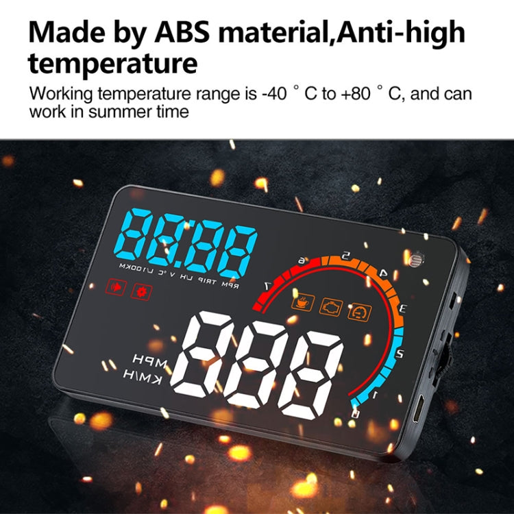D2500 OBD2+GPS 4 inch Vehicle-mounted Head Up Display Security System, Support Car Speed / Engine Revolving Speed Display / Water Temperature / Battery Voltage / Running Speed & Direction & Distance, D2500