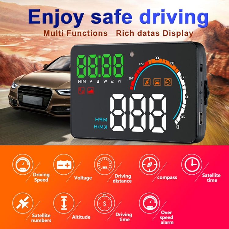 Q5 GPS 4 inch Vehicle-mounted Head Up Display Security System, Support Running Speed & Direction & Distance / Driving Kilometres /, Q5