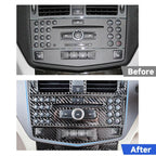 2 PCS Car CD Adjustment Frame Carbon Fiber Decorative Sticker for Mercedes-Benz W204 2007-2010, Right Driving, CD Adjustment Frame (C), Right Driving