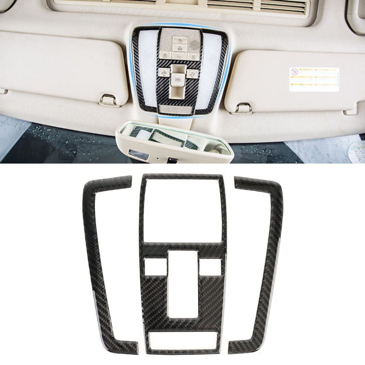 3 PCS Car Front Dome Light Panel Carbon Fiber Decorative Sticker for Mercedes-Benz W204 2007-2013, Front Dome Light Panel