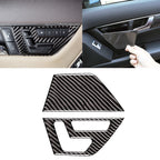 2 PCS Car Front Door Seat Adjustment Frame Carbon Fiber Decorative Sticker for Mercedes-Benz W204 2007-2013, Front Door Seat Adjustment Frame