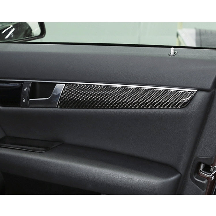 4 PCS Car Door Panel Carbon Fiber Decorative Sticker for Mercedes-Benz W204 2007-2013, Door Panel