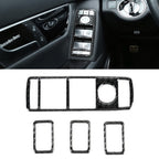 4 PCS Car Window Lift Panel Carbon Fiber Decorative Sticker for Mercedes-Benz W204 2007-2010, Window Lift Panel