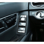 4 PCS Car Window Lift Panel Carbon Fiber Decorative Sticker for Mercedes-Benz W204 2007-2010, Window Lift Panel
