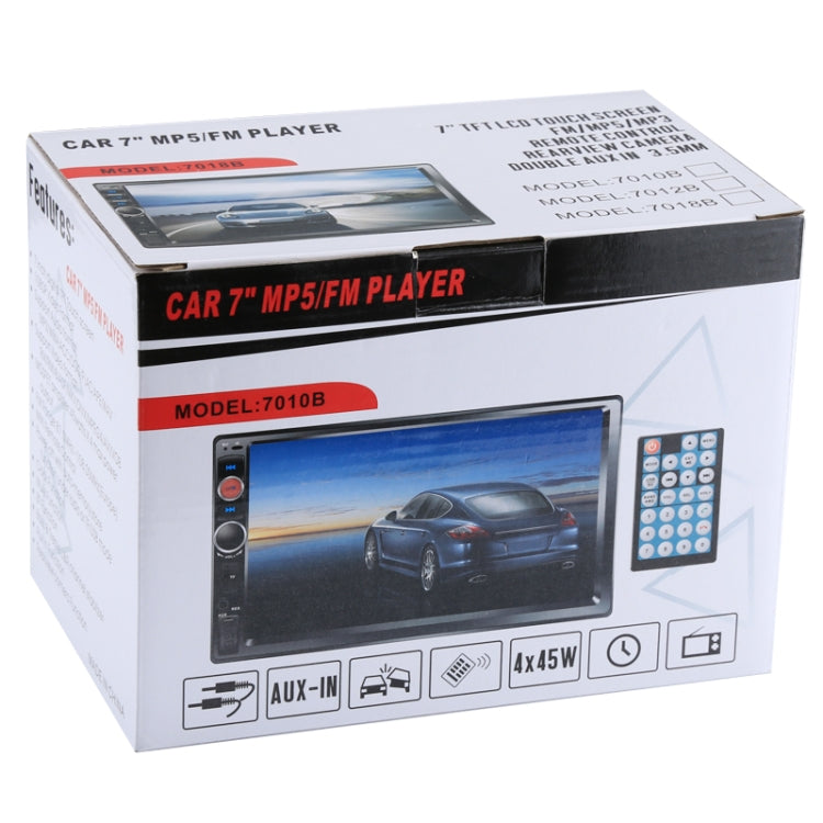 7018B 7.0 inch HD Touch Screen Dual DIN Car Radio Bluetooth Stereo MP3 / MP4 / MP5 Player with Remote Control, with Rearview Camera, 6800 Module, Support  FM / TF Card / USB Flash Disk, 7018B