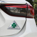Four Leaf Clover Herb Luck Symbol Aluminum Slim Triangle Badge Emblem Labeling Sticker Styling Car Dashboard  Decoration, Four Leaf Clover 1, Four Leaf Clover 2