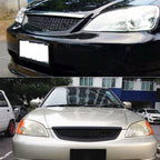 Car Front Racing Front Grille Grid ABS Insect Net for Honda Civic 2001-2003, For Honda Civic 2001-2003