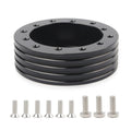 Car Hub for 6-Hole to 3-Hole Steering Wheel Adapter Boss Kit Steering Wheel Spacer Bolts, Adapter (Black), Adapter (Silver)
