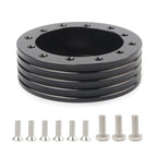 Car Hub for 6-Hole to 3-Hole Steering Wheel Adapter Boss Kit Steering Wheel Spacer Bolts, Adapter (Black), Adapter (Silver)