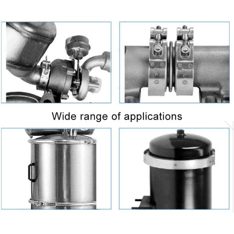 2 inch Car Turbo Exhaust Downpipe V-Band Clamp Stainless Steel 304 Flange Clamp, 2 inch V-Band Clamp