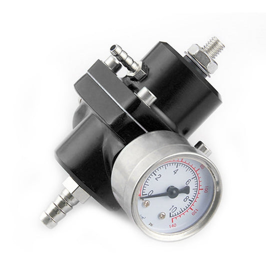 0-140PSI Universal Car Fuel Pressure Regulator with Gauge Adjustable Oil Pressure Regulator, 0-140PSI