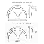 4 PCS Car Universal Fender Flares Wheel Eyebrow Black Not Painted Wheel Eyebrow, Black Not Painted