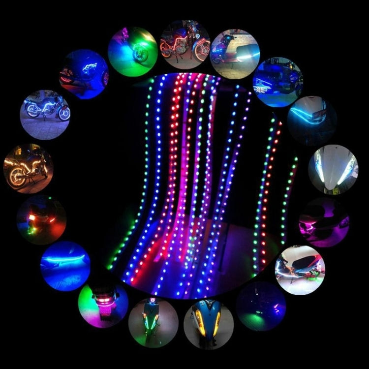 5 PCS Flow Style 45 LED 3528 SMD Waterproof Flexible Car Strip Light for Car Decoration, DC 12V, Length: 90cm, 90cm Blue, 90cm Pink, 90cm Green, 90cm Ice blue, 90cm Red, 90cm White, 90cm Yellow