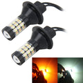2 PCS 3156 5W 450LM 60LEDs DC 12V SMD-4014 Car Auto Brake Light Turn Signal Lights Car Source Set(White Light+Yellow Light), Cable Length: 40cm, 3156