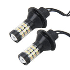 2 PCS 3156 5W 450LM 60LEDs DC 12V SMD-4014 Car Auto Brake Light Turn Signal Lights Car Source Set(White Light+Yellow Light), Cable Length: 40cm, 3156