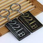 Detective Sherlock 221B Key Chain Car Key Ring Multi-functional Tool Key Holder Key Chains Rings Holder Pendant  Auto Parts