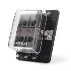 Universal 6 Way Fuse Box Block Fuse Holder Box Car Vehicle Circuit Automotive Blade Tool 6 Way Fuse Block, DC 10V-32V, 6 Way Fuse Box