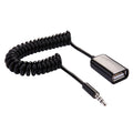 3.5mm Male to USB 2.0 Female Audio Converter Retractable Coiled Cable for Car MP3 Speaker U Disk, Length: 1m, 1pcs