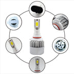 2 PCS C9 9006 18W 1800LM 6000K Waterproof IP68 Car Auto LED Headlight with 2 COB LED Lamps, DC 9-36V, 9006