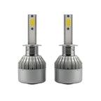 2pcs H1 18W 1800LM 6000K Waterproof IP68 Car Auto LED Headlight with 2 COB LED Lamps, DC 9-36V, H1