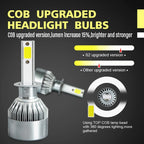 2pcs H1 18W 1800LM 6000K Waterproof IP68 Car Auto LED Headlight with 2 COB LED Lamps, DC 9-36V, H1