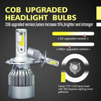 2pcs H4 18W 1800LM 6000K Waterproof IP68 Car Auto LED Headlight with 2 COB LED Lamps, DC 9-36V, H4