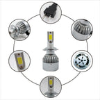 2pcs H7 18W 1800LM 6000K Waterproof IP68 Car Auto LED Headlight with 2 COB LED Lamps, DC 9-36V, H7