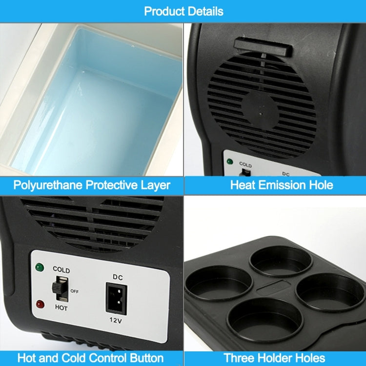 Car Auto 48W Portable Multi-Function Cooling and Warming 6L Low Noise Refrigerator for Car and Home, Cord Length: 1.8m, 6L Low Noise
