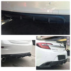 Universal Car Rear Bumper Lip Diffuser 6 Shark Fin Style Black ABS, Size: 67cm, Black