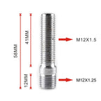 20 PCS 5.8cm Universal Car Modification Extended Wheels Stud Conversion M12x1.25 to M12x1.5 Screw Adapter LN032 LN033 LN044, 5.8cm M12x1.25 to M12x1.5
