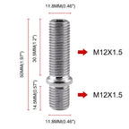 20 PCS 5cm Universal Car Modification Extended Wheels Stud Conversion M12x1.5 to M12x1.5 Screw Adapter LN032 LN033 LN044, 5cm M12x1.5 to M12x1.5