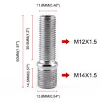 20 PCS 5cm Universal Car Modification Extended Wheels Stud Conversion M14x1.5 to M12x1.5 Screw Adapter LN032 LN033 LN044, 5cm M14x1.5 to M12x1.5