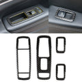 4 PCS Car Window Lift Switch Panel Carbon Fiber Decorative Sticker for Jeep Grand Cherokee, Window Lift Switch