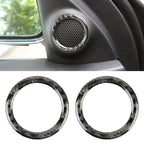 2 PCS Car Front Horn Carbon Fiber Decorative Sticker for Jeep Grand Cherokee 2014-2017, Front Horn