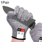 A Pair Cut-resistant Gardening Gloves HPPE Food-grade 5-Level Anti-cutting Anti-wear Safety Working Gloves, Size: S, Length: 20cm, Size: S/Black, Size: S/White