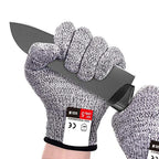 A Pair Cut-resistant Gardening Gloves HPPE Food-grade 5-Level Anti-cutting Anti-wear Safety Working Gloves, Size: XL, Length: 26cm, Size: XL/Black, Size: XL/White