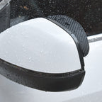 1 Pair Drill Pattern Pure Black Universal Car Rearview Mirror Rain Blades Car Back Mirror Eyebrow Rain Cover, Pure Black