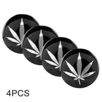 4 PCS Car-Styling Silver Leaves Pattern Metal Wheel Hub Decorative Sticker, Diameter: 5.8cm, Silver Leaves