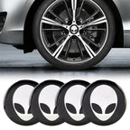 4 PCS Car-Styling Alien Pattern Metal Wheel Hub Decorative Sticker, Diameter: 5.8cm, Alien Pattern