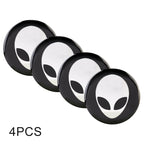4 PCS Car-Styling Alien Pattern Metal Wheel Hub Decorative Sticker, Diameter: 5.8cm, Alien Pattern