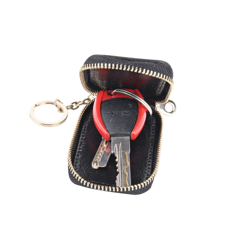 Universal Pure Cow Leather Waist Hanging Zipper Wallets Key Holder Bag (No Include Key), Key Holder Bag
