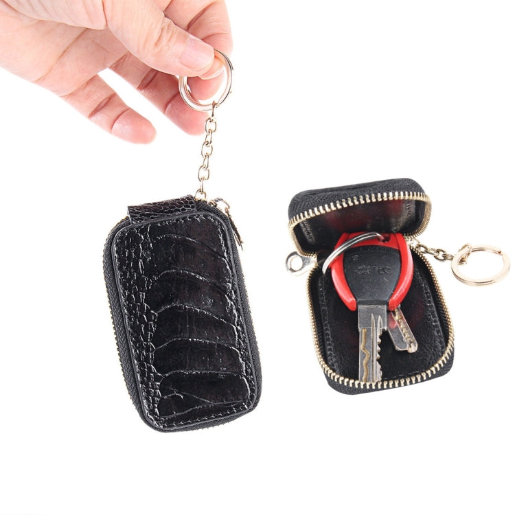 Universal Pure Cow Leather Waist Hanging Zipper Wallets Key Holder Bag (No Include Key), Key Holder Bag