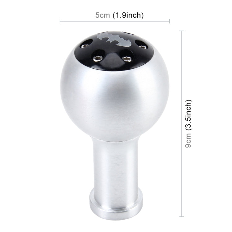 Universal Vehicle Car Bat Pattern Shifter Cover Manual Automatic Aluminum Gear Shift Knob(Silver), Size: 5*9cm, Bat Pattern Shifter Cover